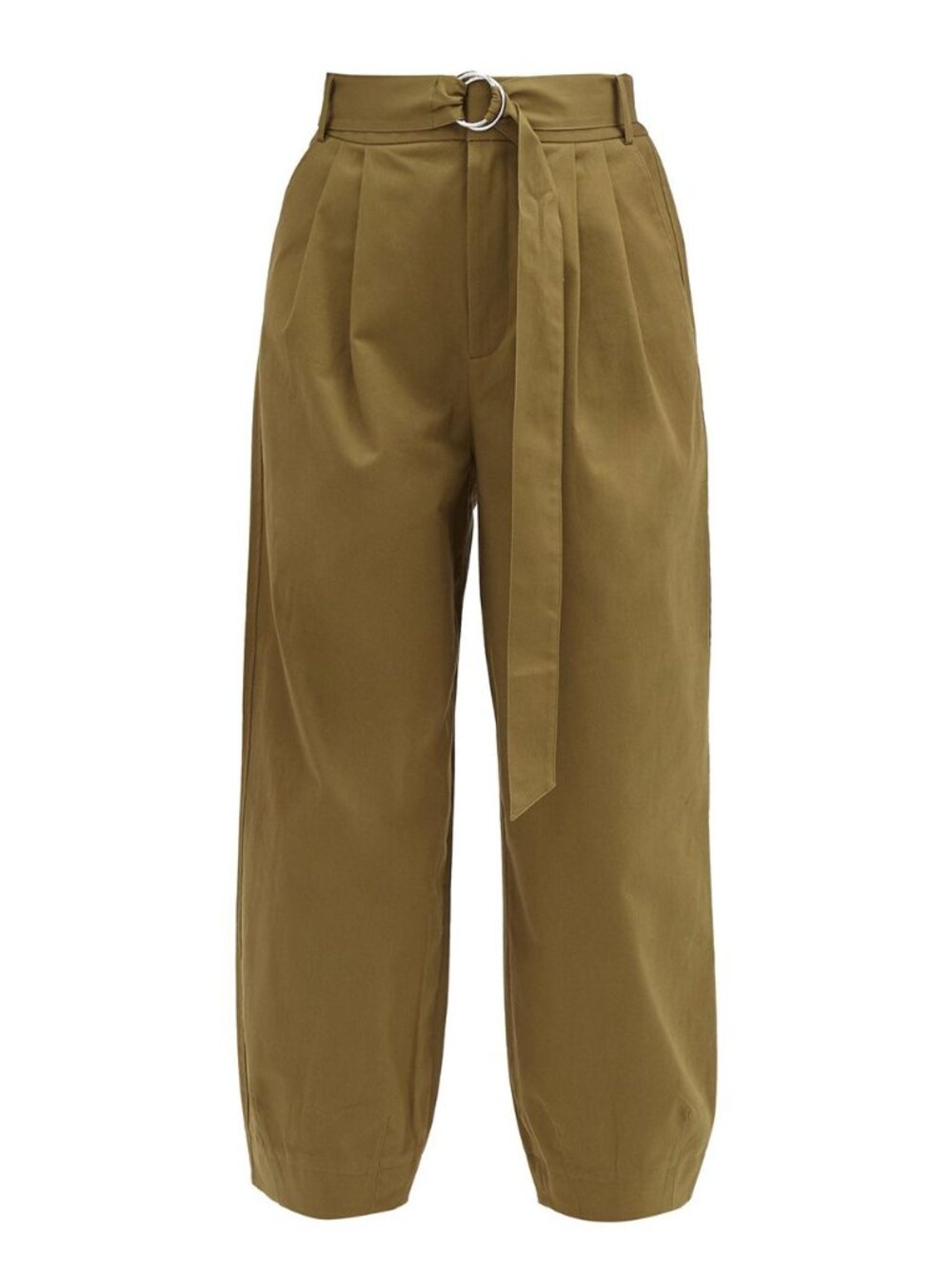 Myriam Belted Cotton-Blend Twill Trousers